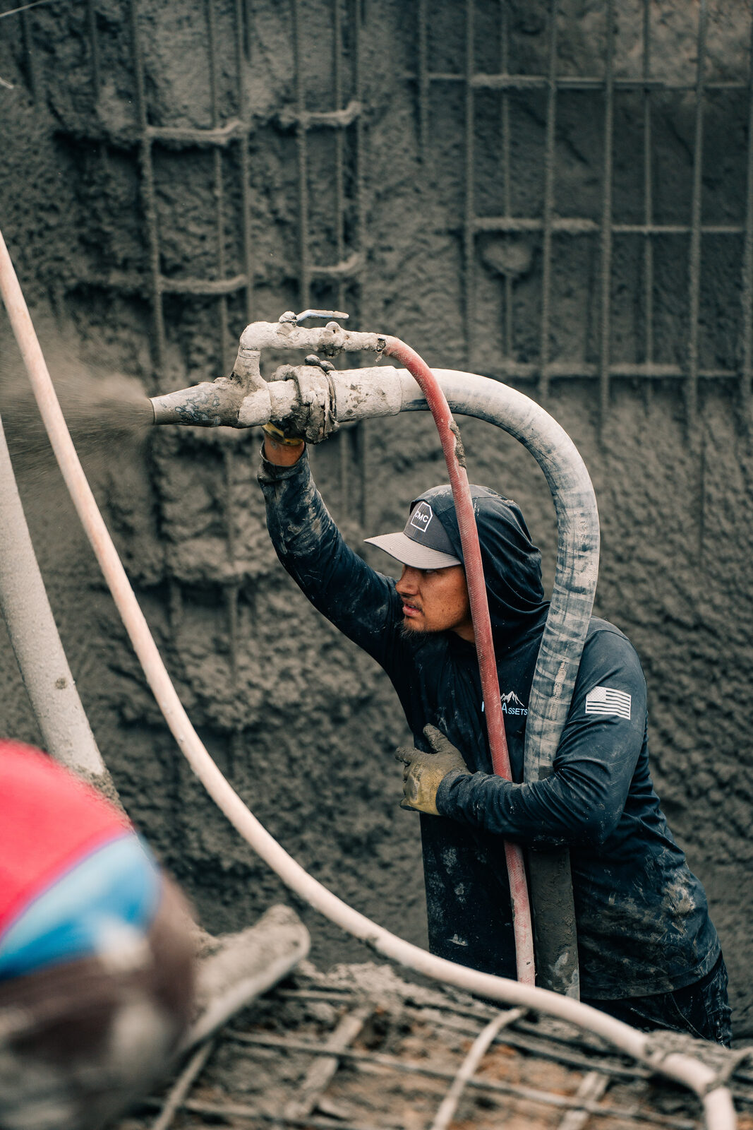 Retaining wall shotcrete